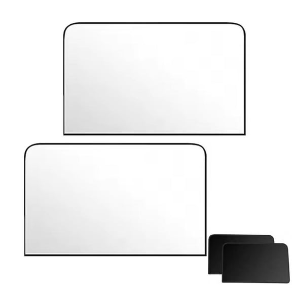 2PCS Magnetic Car Window Sun Shades, Full Blackout Heat Resistant Privacy Protection Side Window Cover, Universal Auto Sunshade Curtain Silver