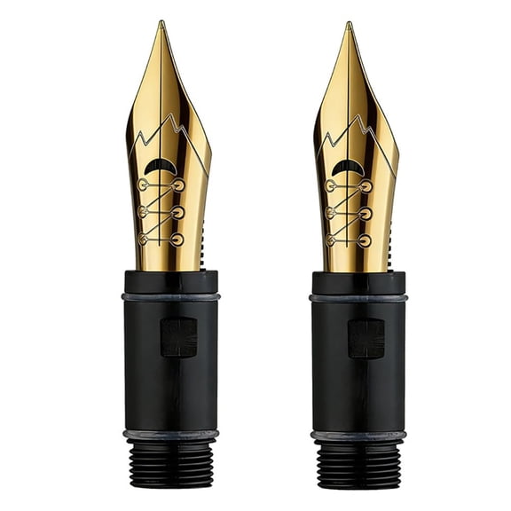 2PCS Majohn Flex Fountain Pen Nib Flexible Replacement Nib, Suitable for P136, P138 and P139 (#6 Nib) Series, Golden Silver