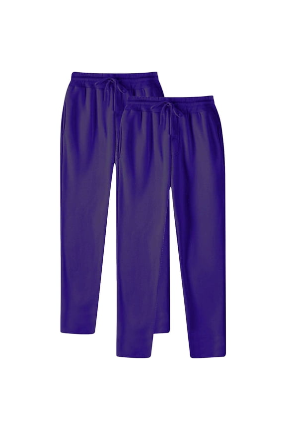 2PCS Male Hip Hop Casual Pants - Solid Color Track Cuff Workout Trousers - Woven Material - Size S-XXXL