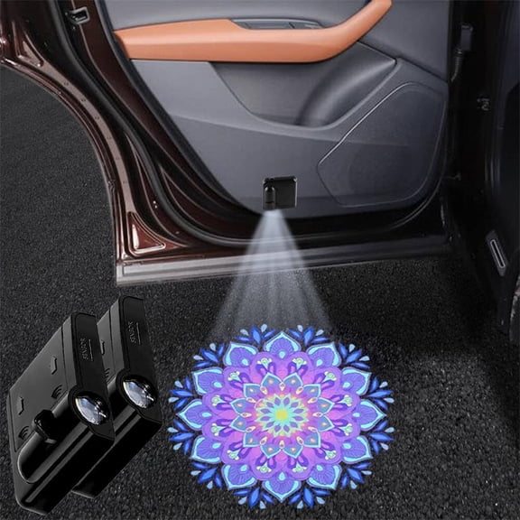 2PCS Mandala Car Door Lights Logo Projector LED Shadow Bulb Welcome Lamp,Mandala Gifts