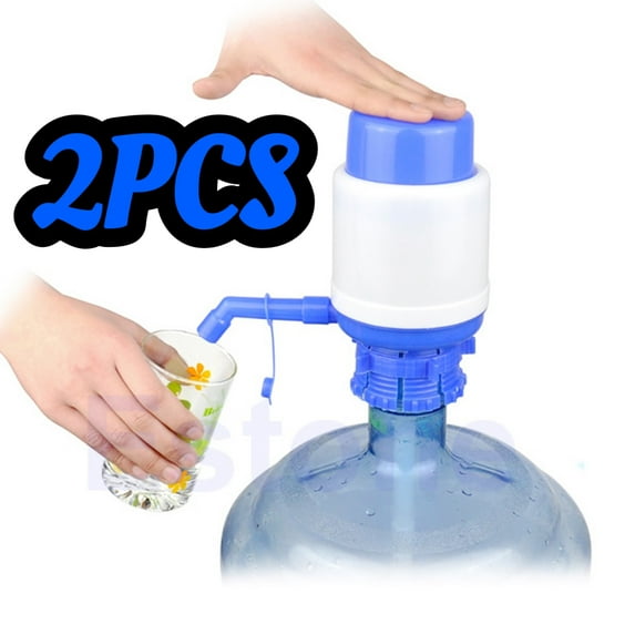 2PCS Manual Water Dispenser for 5 Gallon Bottle – Hand Press 5 Gallon Water Dispenser, Universal Fit for 5-6 Gallon Crown Top Jugs - 3 Tube Lengths, Protective Spout Cap