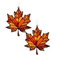 thumbnail image 1 of 2PCS Maple Leaf Stained Acrylic Window Hanging Ornament Fall Leaves Wall Art Panel Maple Leaf Pendant For Fall Thanksgiving Festival Party Suppliesfren Good Day, 1 of 5