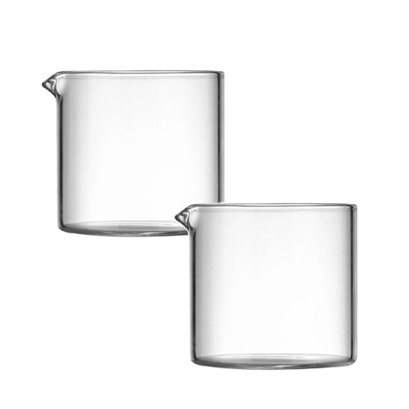 2PCS Measuring Cups,Espresso Shot Glass, 110ML Mini Milk Clear Graduated Cups for Coffee, Wine, Bar, Party (C)