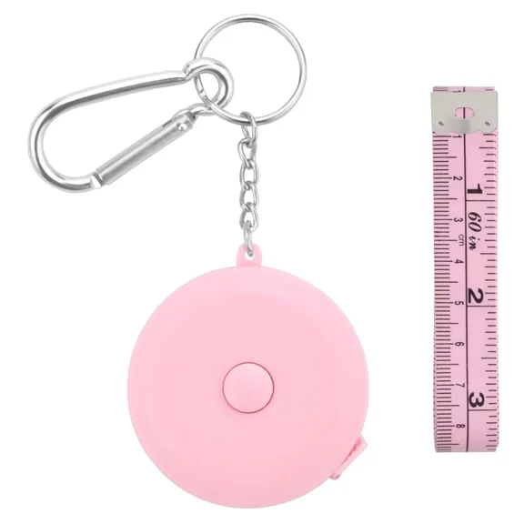 2PCS Measuring Tape for Body,Soft Tape Measure for Body Sewing Fabric Tailor Cloth Craft Measurement Tape，72 Inch/1.8M Pink Keychain Retractable Dual Sided Measure Tape Set
