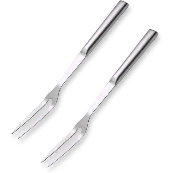2PCS Meat Forks for Kitchen, 11" 2 Prong Grill Long Fork for Cooking, Stainless Steel Carving Fork