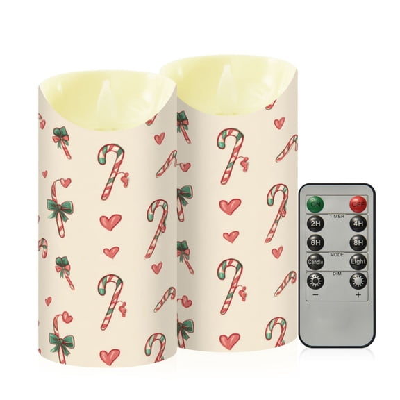 2PCS Medium Flameless Candles Lamp Flameless Candles Slanted Candle Lamp Home Decoration Festive Decoration Christmas Candy Cane