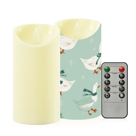 2PCS Medium Flameless Candles Lamp Flameless Candles Slanted Candle Lamp Home Decoration Festive Decoration Cute Little Duck Seamless