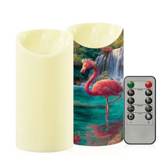2PCS Medium Flameless Candles Lamp Flameless Candles Slanted Candle Lamp Home Decoration Festive Decoration Flamingo