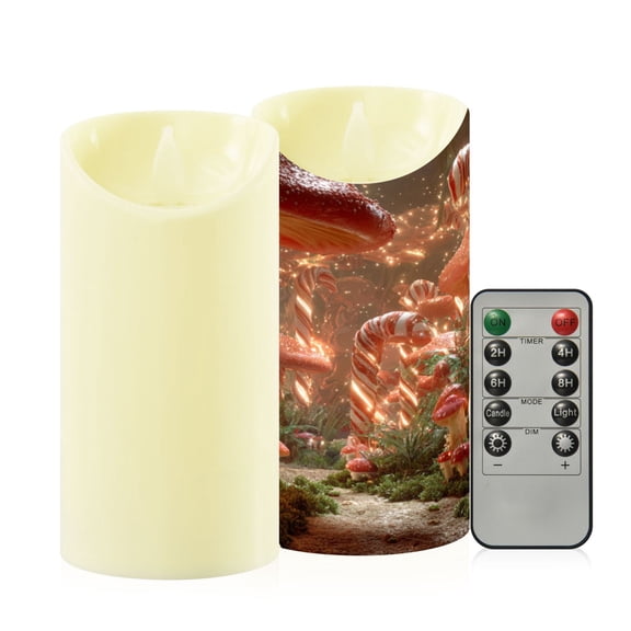 2PCS Medium Flameless Candles Lamp Flameless Candles Slanted Candle Lamp Home Decoration Festive Decoration Giant Candy Cane Forest