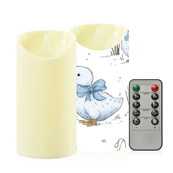 2PCS Medium Flameless Candles Lamp Flameless Candles Slanted Candle Lamp Home Decoration Festive Decoration Lovely Cartoon Duck Design