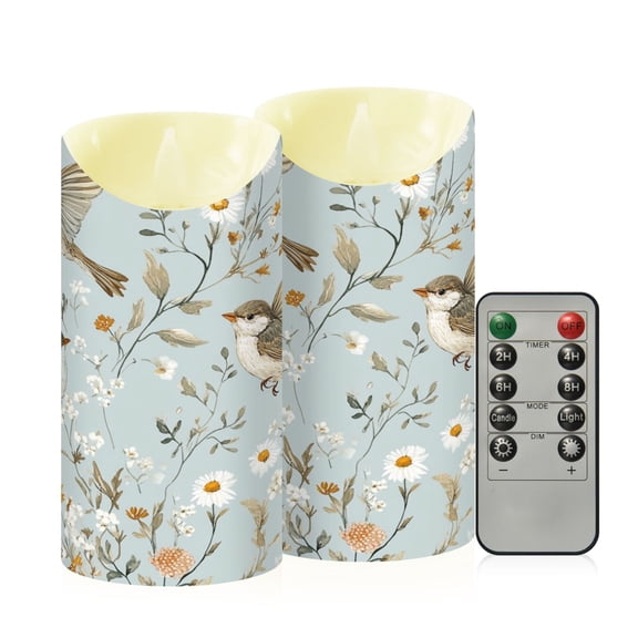 2PCS Medium Flameless Candles Lamp Flameless Candles Slanted Candle Lamp Home Decoration Festive Decoration Super Cute Cartoon Birds