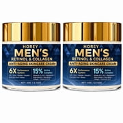 2PCS Mens Retinol Face Moisturizer   with Collagen, Hyaluronic Acid, Niacinamide & Vitamins, Anti-Wrinkle Cream, 60g