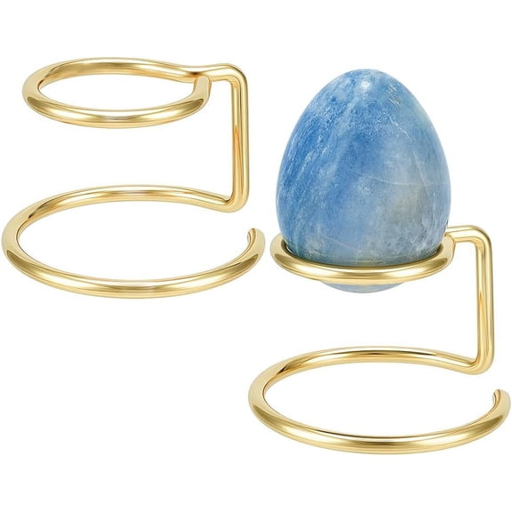 2PCS Metal Ball Holder 2.95x1.9inch Golden Sphere Display Stand Iron Eggs Display Stand for Ball Sphere Globe Home Office Decor Ornament Inner Diameter: 1.65Inch