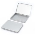 thumbnail image 1 of 2PCS Metal Rectangular Tin Box,Portable Flap Tin Box,Thin Empty Tin Box,Small Storage Case with Metal Hinged Lid,Portable Mini Storage Container Tin Box,for Jewelry Craft Organize (Silver), 1 of 7