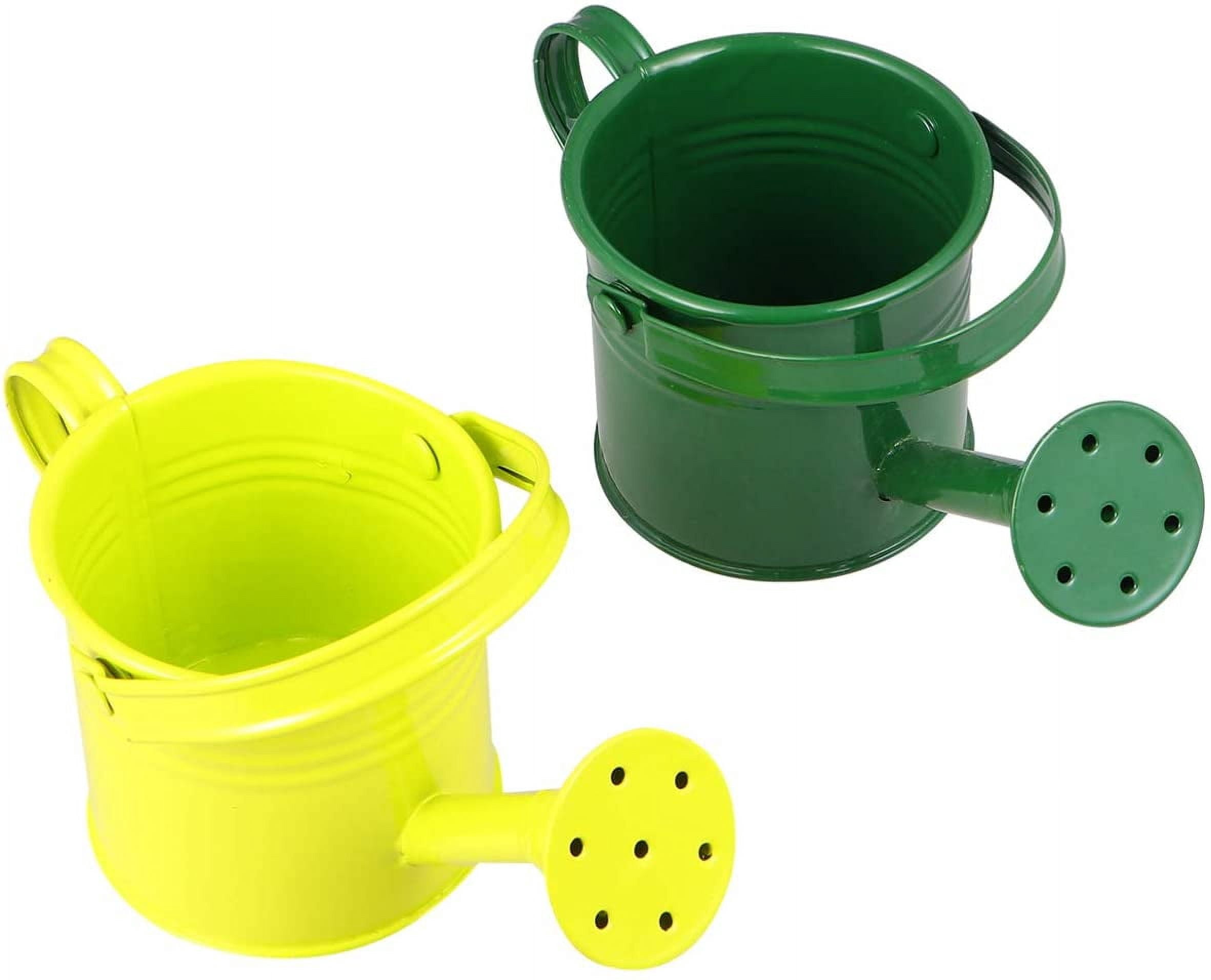2PCS Metal Watering Can,Kids Can Small Iron Indoor Plants Sprinkling Kettle with Long Spout,Boys Girls Garden Pot for Outdoor or Play Time(Random Colors)