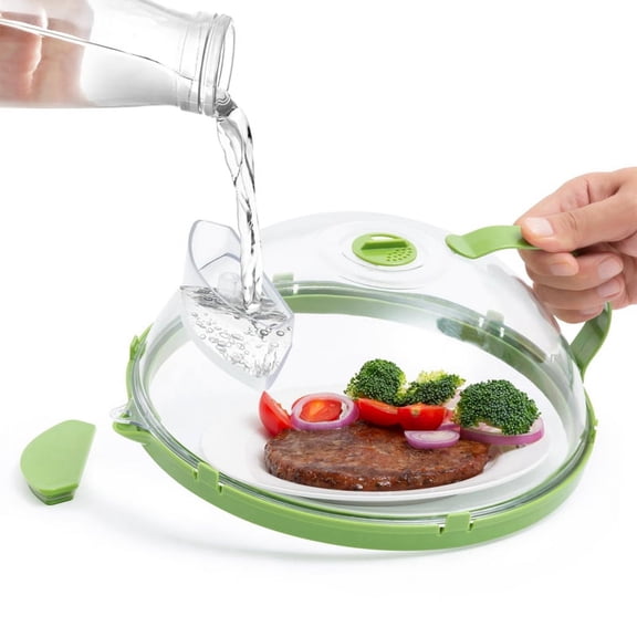 2PCS Microwave Cover for Food,10Inch Upgraded Transparent Microwave Splatter Cover with Heat- Handle PC plastic Transparent
