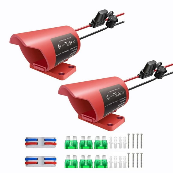 2PCS Milwaukee M12 12V DIY Power Adapters with Fuse, Switch & 14AWG Wire