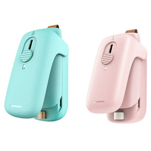 2PCS Mini Bag Sealer 2 in 1 Handheld Bag Sealer Heat Seal and Cutter Portable for Snac y9152