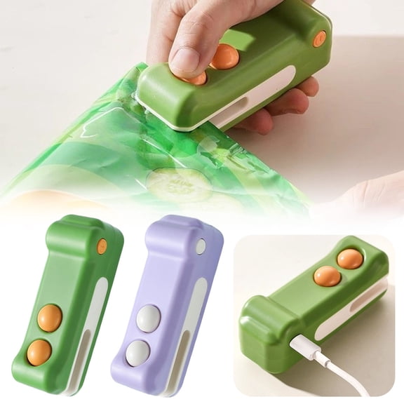 2PCS Mini Bag Sealer Rechargeable, Bag Resealer,Food Sealer Machine,2-In-1 Heat Sealer With Cutter For Chip Bags, Chip Resealers,Vacuum Seal Handheld,Portable Vacuum Sealer For Travel