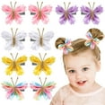 thumbnail image 1 of 2PCS Mini Butterfly Hair Clips Colorful Butterfly Hair Barrettes Satin Hair Bow Pins Little Butterfly Hair Pins Wedding Hair Accessories for Girls Women Festival Party, 1 of 2