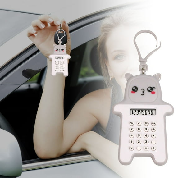 2PCS Mini Calculator Key Ring,Cute Calculator Keychain Pendant,Arithmetic Calculator Pocket Calculator 8 Digits,Portable Electronic Calculator Pendant,Fun Keychain Decorations for Kids