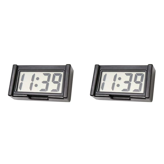 BEGHT 2Pcs Mini Digital Clock SmallMagnetic Digital Clock Stick on Battery Operated Self Adhesive Bracket for CarDashboard Fridge,Vehicle Adhesive Clock withTime & Day Display