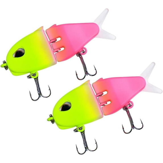 2PCS Mini Glide Bait for Bass Fishing,Raptor Fishing Lure,Freshwater Saltwater Multi Jointed Swimbait Wobbler,Glide Baits for Bass Amazing Fishing Gear Gifts for Family