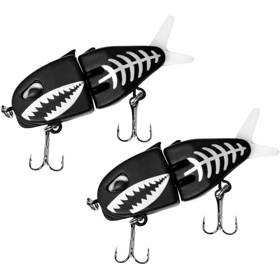2PCS Mini Glide Bait for Bass Fishing,Raptor Fishing Lure,Freshwater Saltwater Multi Jointed Swimbait Wobbler,Glide Baits for Bass Amazing Fishing Gear Gifts for Family