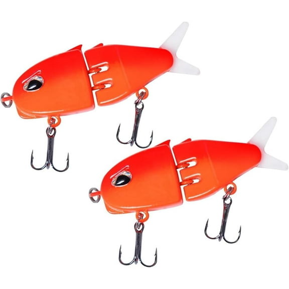 2PCS Mini Glide Bait for Bass Fishing,Raptor Fishing Lure,Freshwater Saltwater Multi Jointed Swimbait Wobbler,Glide Baits for Bass Amazing Fishing Gear Gifts for Family