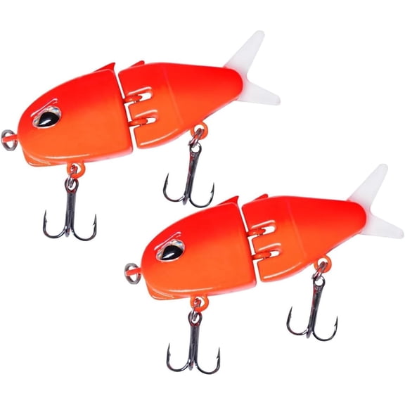 2PCS Mini Glide Bait for Bass Fishing,Raptor Fishing Lure,Freshwater Saltwater Multi Jointed Swimbait Wobbler,Glide Baits for Bass Amazing Fishing Gear Gifts for Family