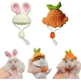 thumbnail image 1 of 2PCS Mini Hand Knitted Tiny Top Hats, Cute Pet Hat for Small Animals Like Hamsters Rats Snakes Lizards Guinea Pigs Clothes for Holiday Party Clothes Photo Props, 1 of 7