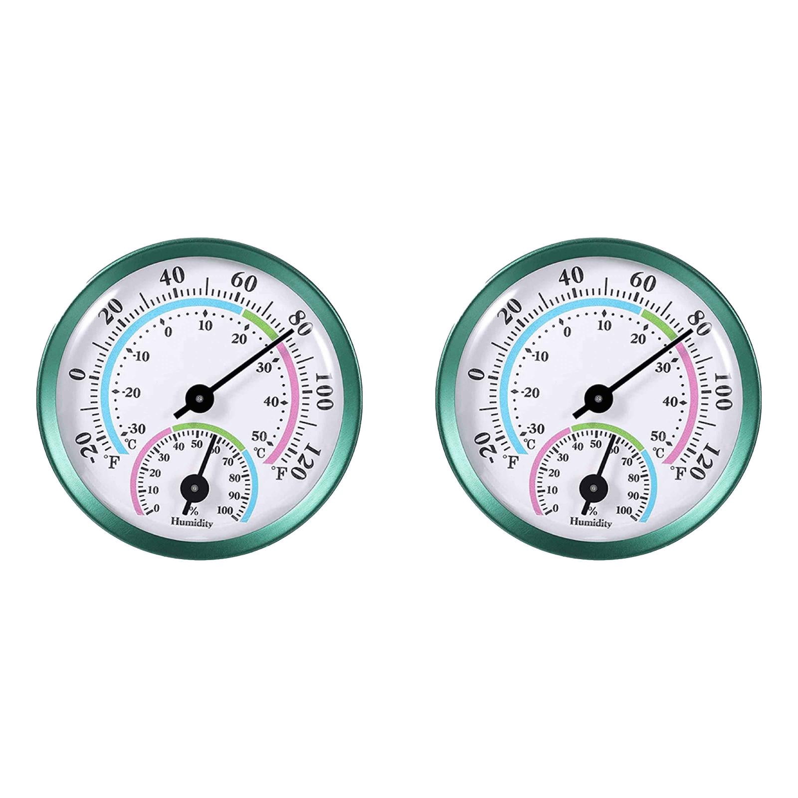 2PCS Mini Indoor Temperature Hygrometer Analog, Temperature Humidity Gauge for Home, Room, Outdoor, Hygrometer Analog Hygrometer for Indoor And Outdoor Use 2inch