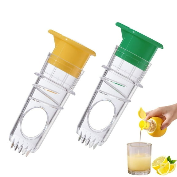 2PCS Mini Lemon Squeezer, 2025 New Screw Top Lemon Juicer Squeezer, Portable Lime Squeezer with Lid, Manual Citrus Press, Easy to Make Juice from Fruits
