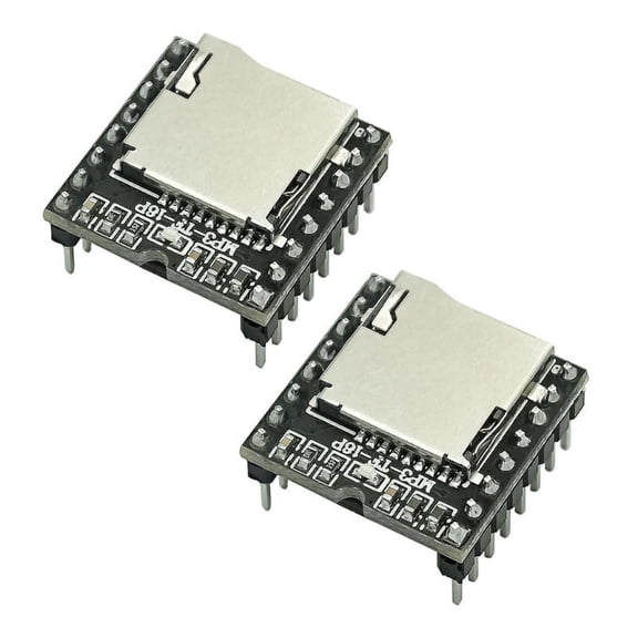2PCS Mini MP3 Player Module Music Player Voice Decode Board Sound Module Supports TF Card and USB Flash Drive
