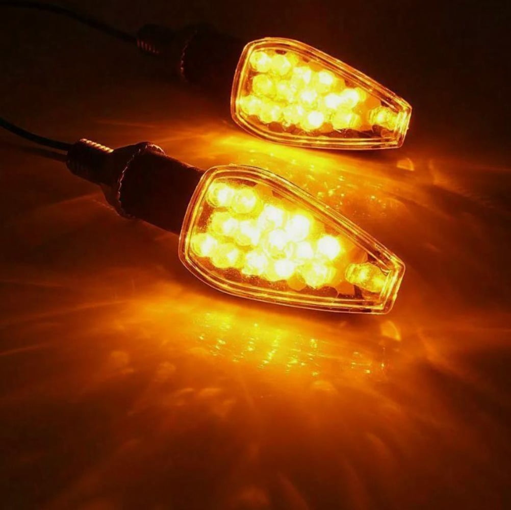 Motorcycle Mini Vintage LED Turn Signals Blinker Lights - Aluminum Alloy, Waterproof, Easy Install