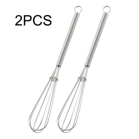 2PCS Mini Small Stainless Steel Balloon Wire Whisk Set Whip Mix Stir Beat