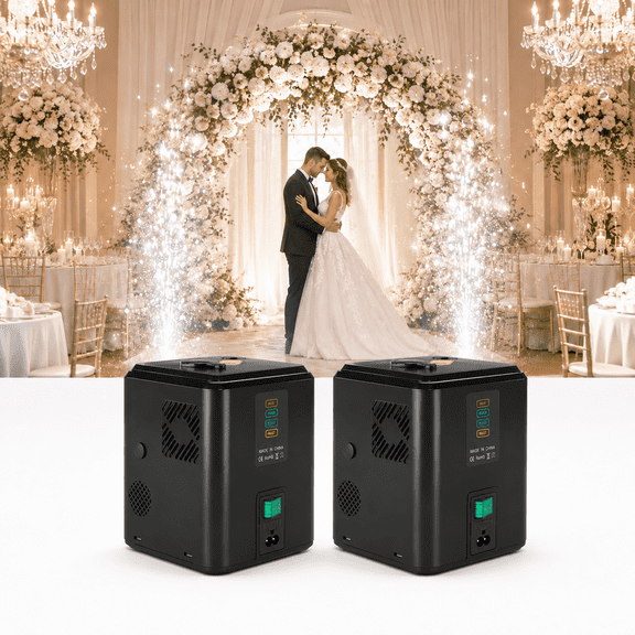 2PCS Wedding Event Cold Spark Machine with Remote Control,6-10 ft Vertical Light for Weddings, Stage Events, Birthday Parties, Prom Nights