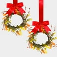 thumbnail image 1 of 2PCS Mini Wreaths with Ribbon for Kitchen Cabinet, Porch, Wall, Window Decor, 1 of 2