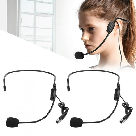 2PCS Mini XLR 3pin TA3F Plug Head Wearing Amplifying Microphone for Performance Sports