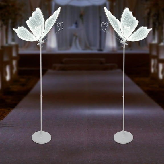 2PCS Modern Butterfly-Shaped Decorative Lights for T-Stage Guidance Window Hotel Layout Decor Photography Background
