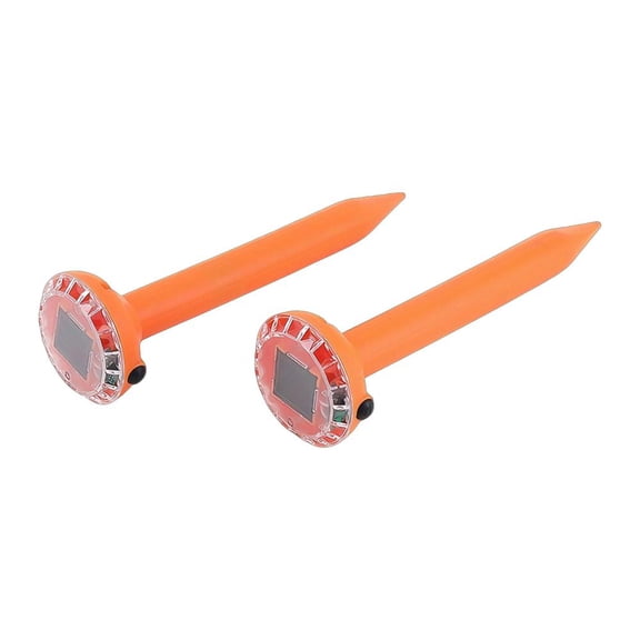 2PCS Mole Repellent Solar Powered, Mole Repellent, Animal Repeller Solar Powered Snake Ultrasonic Gopher Deterrent, IP65 Waterproof Ultrasonic Deterrent for Lawns Garden - Orange