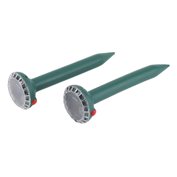 2PCS Mole Repellent Solar Powered - Mole Repellent - Animal Repeller Solar Powered Snake Ultrasonic Gopher Deterrent - IP65 Waterproof Ultrasonic Deterrent for Lawns Garden - Green