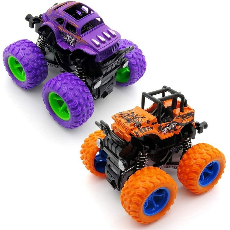 8 Pack Monster Truck Toys for Boys Girls 3 4 5 6 7 8Year Old,Inertia Car 4  Wheels Drive Durable Friction Powered Push and Go Toys Truck