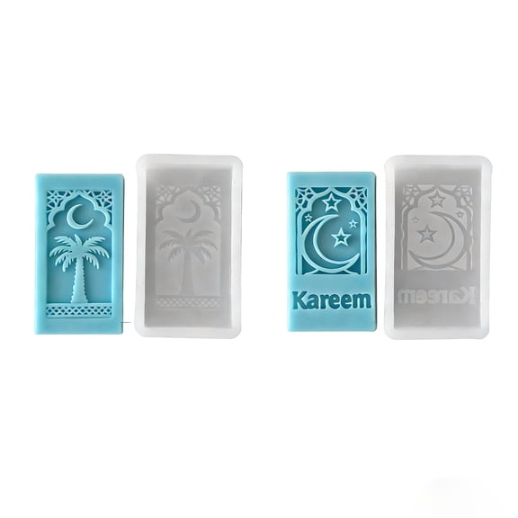 2PCS Moon Silicone Soap Molds Moon Cube Silicone Soap Mold Craft Art Molds for Homemade Lotion Bar, Bath Polymer Clay DIY Candle Resin Making Wax Candy Chocolate