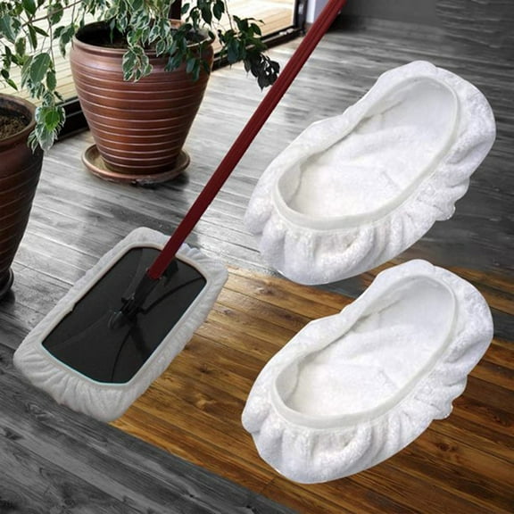 2PCS Mop Replacement Pads Microfiber Cleaning Cloth Covers For 15x8 Inches Flat Mops Washable Reusable Wet Dry Floor Cleaning Pads