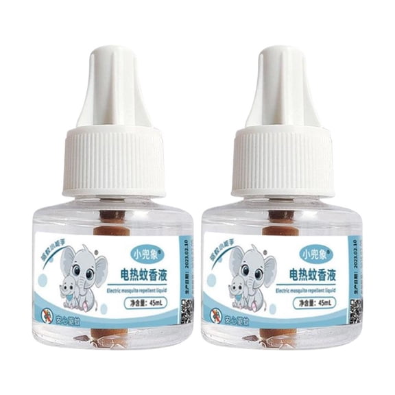 2PCS Mosquito Repellent Refills - Repellent Refill with Mosquito Protection Zone - Long Lasting Electric Mosquito Repellent Liquid - Long Lasting No Spray No Flame for Home Patio Camping