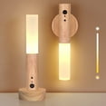 thumbnail image 1 of 2PCS Motion Sensor Night Lights – Wooden Wall Sconce with 3 Adjustable Brightness Modes, Rechargeable Magnetic Motion Sensor Lights, Perfect for Indoor Use, Hallways, Entryways, and Corridors, 1 of 8