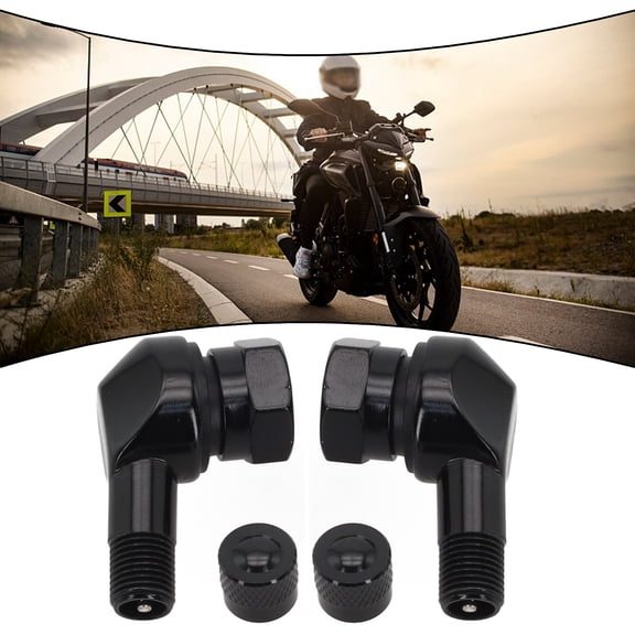 2PCS Motorcycle CNC Aluminum 11.3mm Tire Wheel Stem Valve 90 Degree Angled