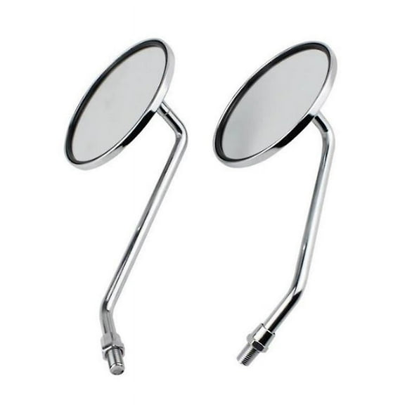 2PCS Motorcycle Mirrors Round Stock Style Long Stem 10mm Handlebar Mirrors for / / / Type