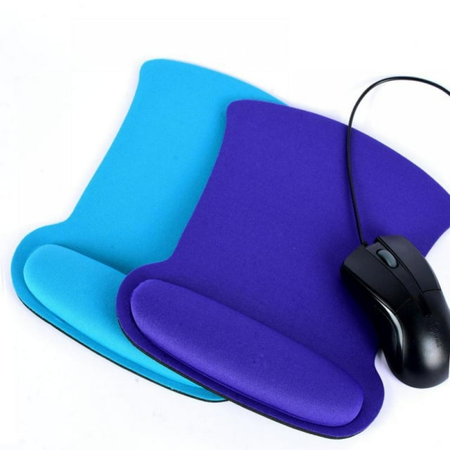 2PCS Mouse Pad with Wrist Support, Memory Foam, Non-Slip Rubber Base, Ergonomic Mousepad with Wrist Rest - Pain Relief, Comfortable Computer Mouse Pad for Laptop, Gaming & Office